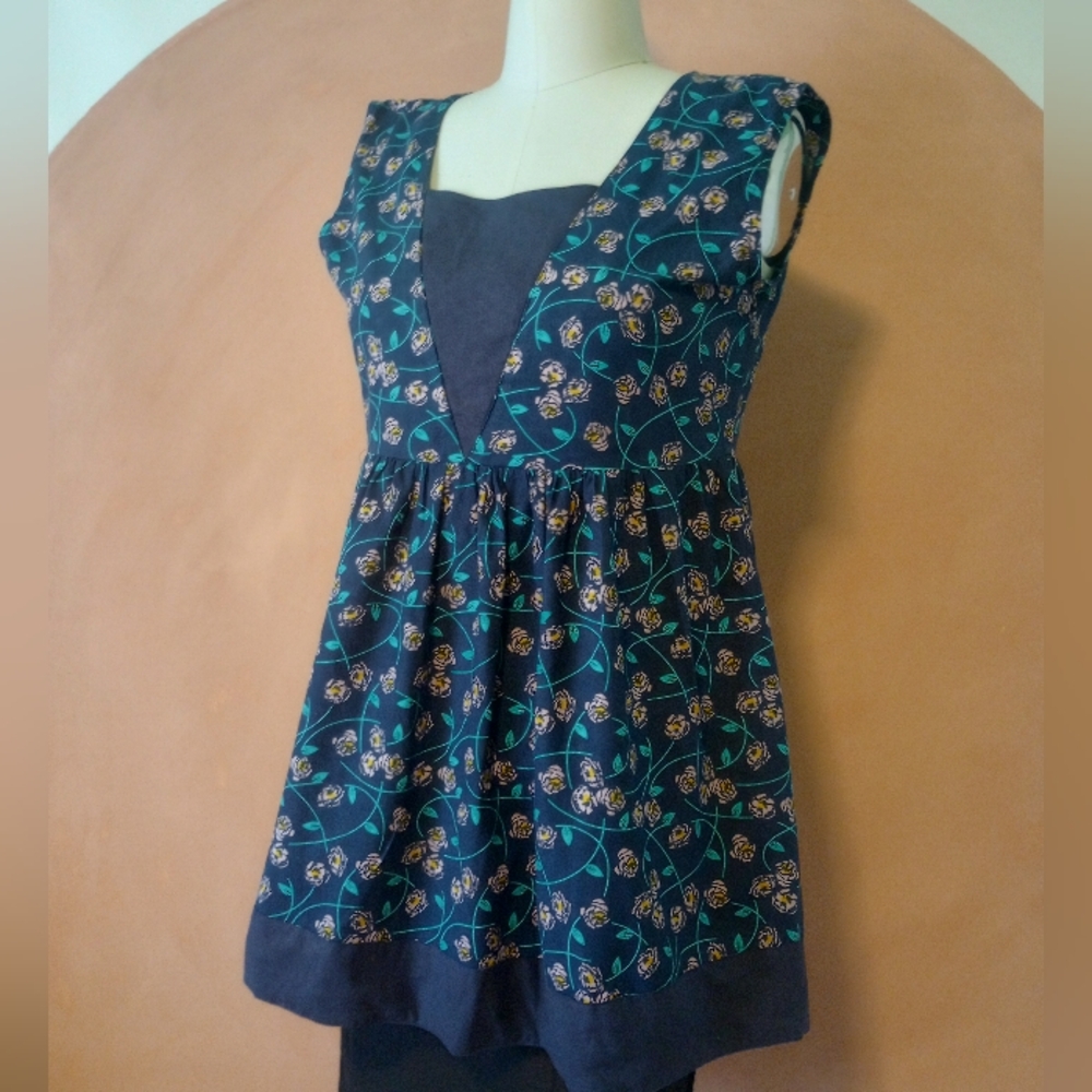 MATA TRADERS Cape Cod Dress XL Blue Floral Sleeveless